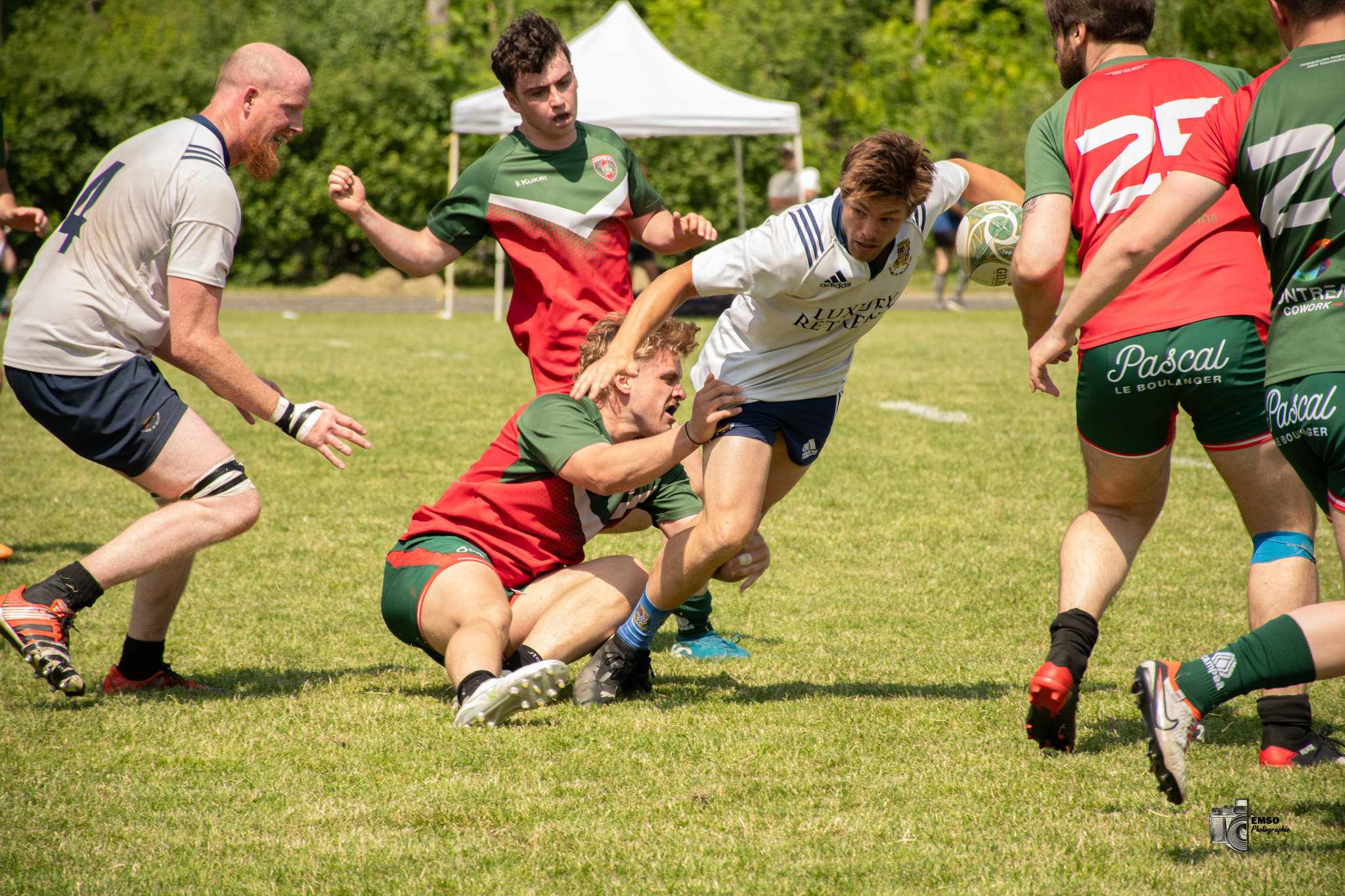 Noé CORNET - Weston HILL -  Sainte-Anne-de-Bellevue RFC - Rugby Club de Montréal - Rugby - RQ 2025 - SL R M - Sainte-Anne-de-Bellevue vs Rugby Club de Montréal (#RQ25SLMRSAR66) Photo by: emso photo | Siuxy Sports 2025-06-14